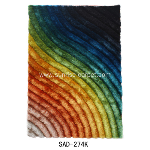 Silk shaagy with 3D design carpet